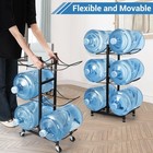 3-tier Water Jug Rack   Wheeled Foldable Stand  Holds 6 Pcs 5 Gallon Bottles