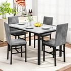 Dklgg Dining Table Set For 4 Kitchen Table And Chairs Set Of 4 Faux Marble Kitch