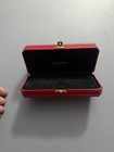 Cartier Ballpoint Pen Case Replacement Box Only Red Leather Gold Trim Cost0049