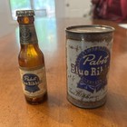 Vintage Miniature Pabst Blue Ribbon Bottle And Bank  1950s