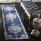 Long Runner Traditional Oriental Medallion Blue Area Rug   free Shipping  