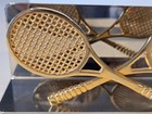 Vintage Tennis Racquets Paper Holder Napkin Holder Metal Brass Colors