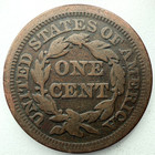 1853 Braided Hair Large Cent Nice U s  Copper Type Coin F Details