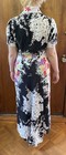 Vintage 1930s-40s  Floral Lounge House Dress Puff Sleeve Zip Front Med large