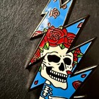 Grateful Dead Bertha Skeleton Enamel Pin     13 Point Lightning Bolt
