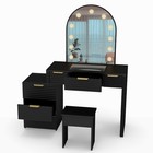 Vanity Desk With Mirror   Lights Led Makeup Vanity With Charging Station Black