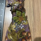 Upcycled Women   s Custom Purple Necktie Floral Blue Green Cherries