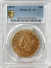 1852  20 Gold Liberty Pcgs Au58 Gold Double Eagle 56468262