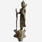 Antique Thai Copper Buddha Statue Rattanakosin Period 19th Century Bronze Amulet