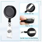 2 Pack Retractable Name Badge Holder Reel With Belt Clip 2pack  Black