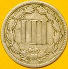 1881 U s  3-cent Three Cent Nickel 3c Coin