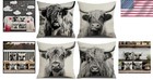 Western Themed Cow Print Pillow Covers 18x18 Set Of 4 - Perfect For Gifting