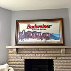 Vintage Budweiser  king Of Beers  Framed Bar Wall Mirror Rare - Large 30    X 54   