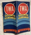 Vintage Original 1936 Twa    the Lindbergh Line    Airway Map And Air Log Rare 