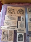 Stampin  Up  Wood Rubber Stamps Lot Christmas Stickers Paper