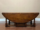 Antique English Oak Coffee Table Drop Leaf Jacobean Wake Table Gateleg C1930
