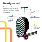 Scooter Suitcase  Foldable Scooter Luggage For Kids Ages 3-14  Checkered Graphic