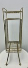 Vintage Mid Century Modern Gold Metal Mesh Telephone Stand Or Magazine Rack Mcm