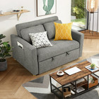 Modern Convertible Comfy Sleeper Sofa 3-in-1 Pull Out Bed Sofa Loveseat Couch Us