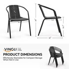 Pe Rattan Outdoor Dining Chairs Set Of 4 Stackable Black