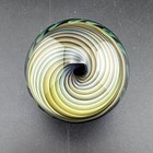 Contemporary Art Glass Marble 1 52  Fumed Vortex Spiral Swirl Signed By Artist 