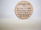 Vintage Wooden Nickel  East Tincup  colorado