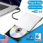 Us Slim For Laptop External Cd Dvd Drive Usb 3 0 Reader Burner Player White