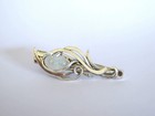 Small White Oval Stone Metal Alligator Hair Clip Fine Thin Hair