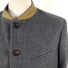 Luis Trenker Janker Mens 54 Gray Striped Wool Jacket Trachten Jacket Flannel