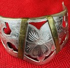 Pair Alpaca Sterling Mexico Boot Heel Covers Charro Western Floral Cutout Tips