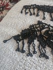 Victorian Antique Edging Dress Applique Pieces Jet Black Bead Trim Lot  7