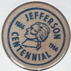 1886-1966  Jefferson  Pennsylvania Centennial  Token  Coin  Blue Wooden Nickel