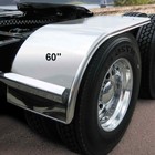 60  Stainless Steel Truck Half Fenders Pair Polished Rolled Edge Heavy Duty
