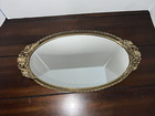 Matson 24k Gold Plated Vintage Filigree Dogwood Bird Ormolu Vanity Mirror 1970   s