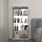 4 Shelf Glass Display Cabinet Curio Cabinets W mirror Bookshelf Trophy Case New