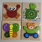 Stereoscopic Puzzle 4 Pieces Instead 6 Pieces Wooden Preschool   54 First Words 