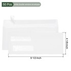 50 Pcs Double Window Envelopes  white  4 1 8 Inch X 9 1 2 Inch  