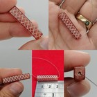 Ancient Etched Carnelian Dzi Bead Long Tube Red Agate Cross Lattice Pattern