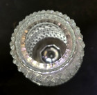 Vintage Clear Crystal Fairy Lamp     Diamond Cut Glass 2 Piece Candle Holder Exc 