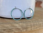 Dainty Turquoise Beaded Hoop Earrings