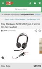 2024 Plantronics Blackwire C5220 On The Ear Headsets  usb-c   3 5mm