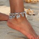 Women Vintage Chain Anklet Elephant Heart Pendant Anklets Beach Foot Bracelets