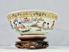 19th Chinese Famille Rose Sanduo And Court Scene Bowl