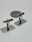 Vintage Anson Sterling Silver Cufflinks Mid Century Modern Texturized Rectangle