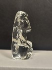 Bohemian Czech Art Deco Clear Glass Figurine Monkey Pre-owned 2    Tall