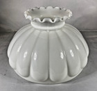 Vintage White Milk Glass Lamp Shade Ribbed Lobed Melon Style 9-3 4    Fit Ring