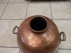 20   X 18   Vintage Hand Hammered Copper Pot With Brass Handles