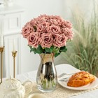 Fake Roses Faux Flowers Silk Roses 16 5in Artificial Roses Pink Purple 12pcs