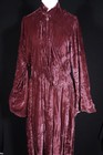 Vintage 1940 s Long Dark Red Silk Velvet Dressing Robe Size 14-16 Excellent Cond
