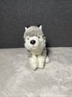 Fao Schwarz Dog Plush Husky Puppy Frosted Grey Wolf Sitting 6  Toy Pet Lovey